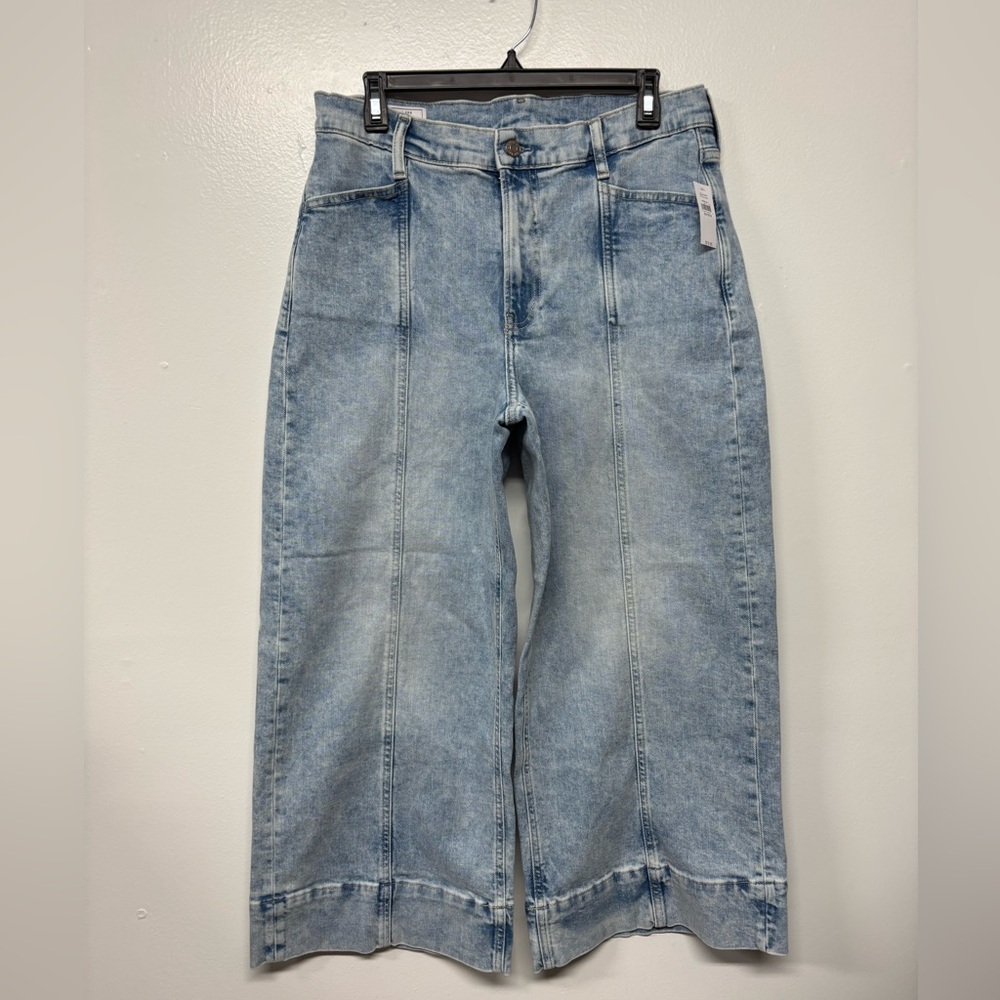 NWT Gap High Rise Wide Leg Stride Ankle Jeans Size 12 Short